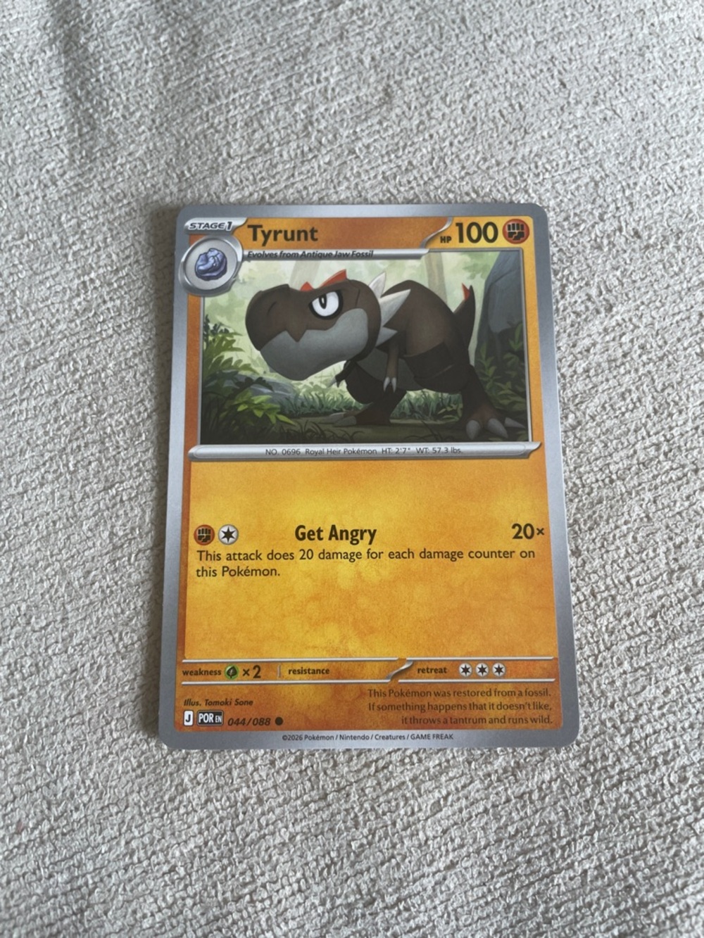 Tyrunt Pokémon Card